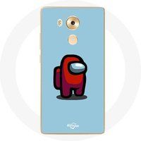 Maniacase Hoesje voor Huawei Mate 8 Among Us videogame Blauwe achtergrond