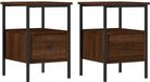vidaXL - Nachtkastjes - 2 st - 34x36x50 cm - bewerkt hout - bruin - eikenkleur