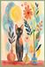 Cute Watercolor Cat Sage Green Aesthetic Botanical Black Cat Journal 6x9 Inches 120 Pages Lined Notebook for Women, Girls, Cat Lovers, School & Office Supplies, Gift