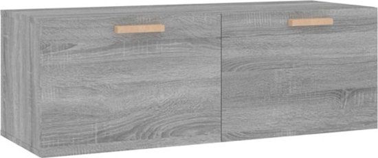 vidaXL Wandkast 100x36,5x35 cm bewerkt hout grijs sonoma eikenkleurig