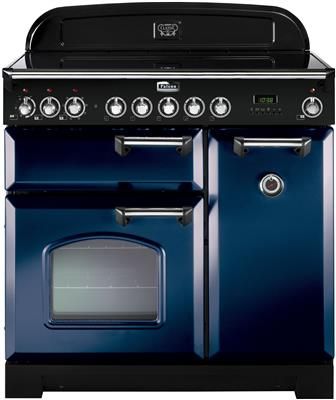 Falcon Classic Deluxe 90 cm Inductie Fornuis - Blauw - 5028683113782
