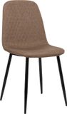 CLP Giverny Chaise de salle à manger - Sans accoudoir - Cadre en métal - Tissu marron