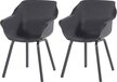 Hartman Sophie Armchair Garden Chair with Armrest - Dark Grey - Set of 2