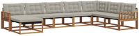 vidaXL Acacia Hout Bank Loungeset 8 Zitplaatsen Natuurlijk en Lichtgrijs