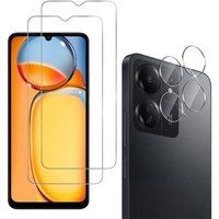 Phonillico® Gehard glas voor Xiaomi Redmi 13C en camerabescherming [Pack 2]