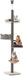 COSTWAY Poteau griffoir avec 5 niveaux, 236-271 cm de haut, poteau griffoir atteignant le plafond, arbre à grimper avec hamac, panier et lit, meuble pour chat en bois, gris
