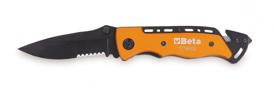 Beta klapmes 1778SOS multitool 20 cm oranje