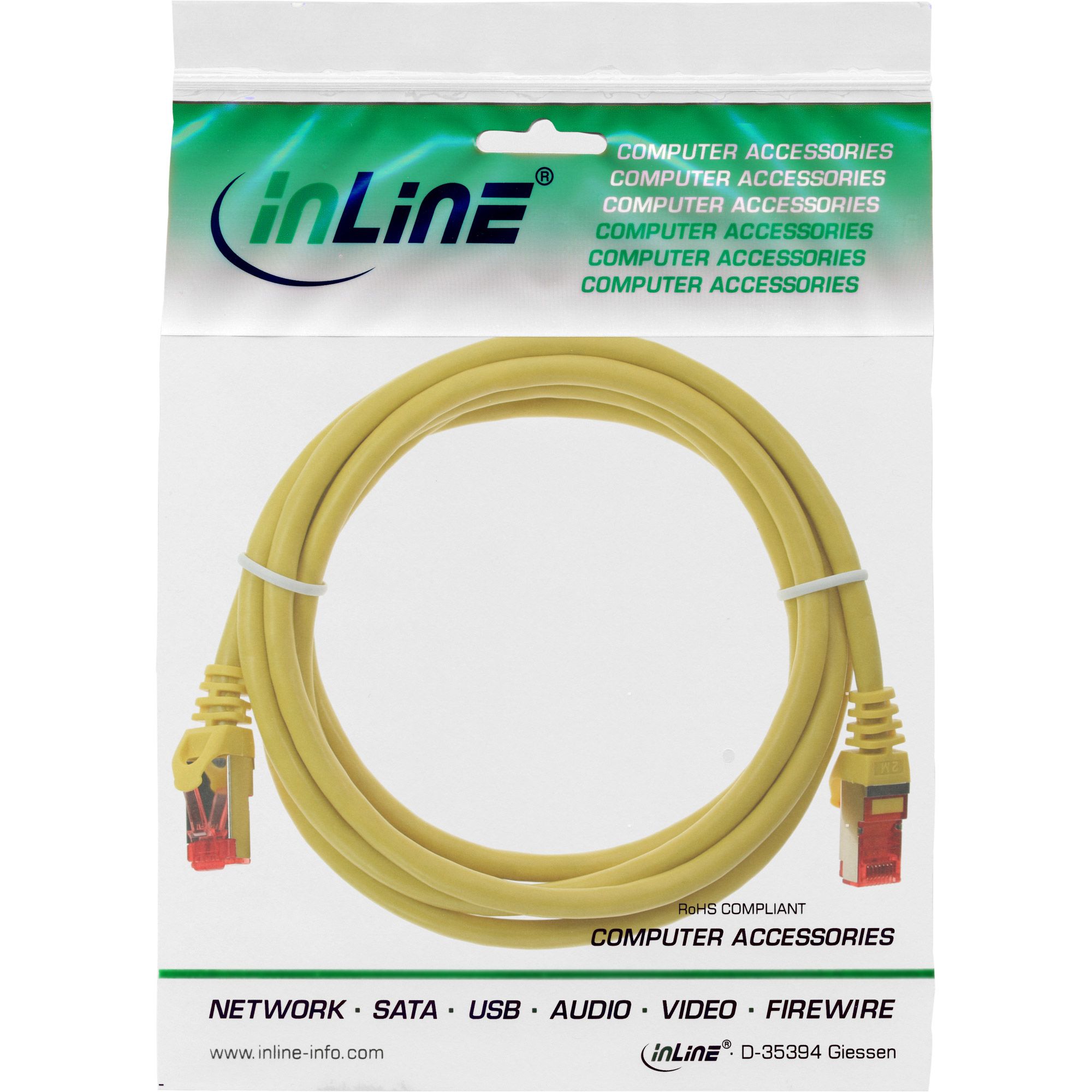 Inline 76112Y Netwerkkabel - 1.5 m - Geel