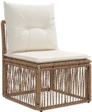 vidaXL Armloze Sofa eenheid Beige Polyrattan