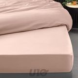 Douceur d'intérieur Percale hoeslaken 160x200 cm Roze Katoen