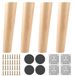 Pieds de meuble en chêne 20 cm - Jeu de 4 - Pieds de table ronds