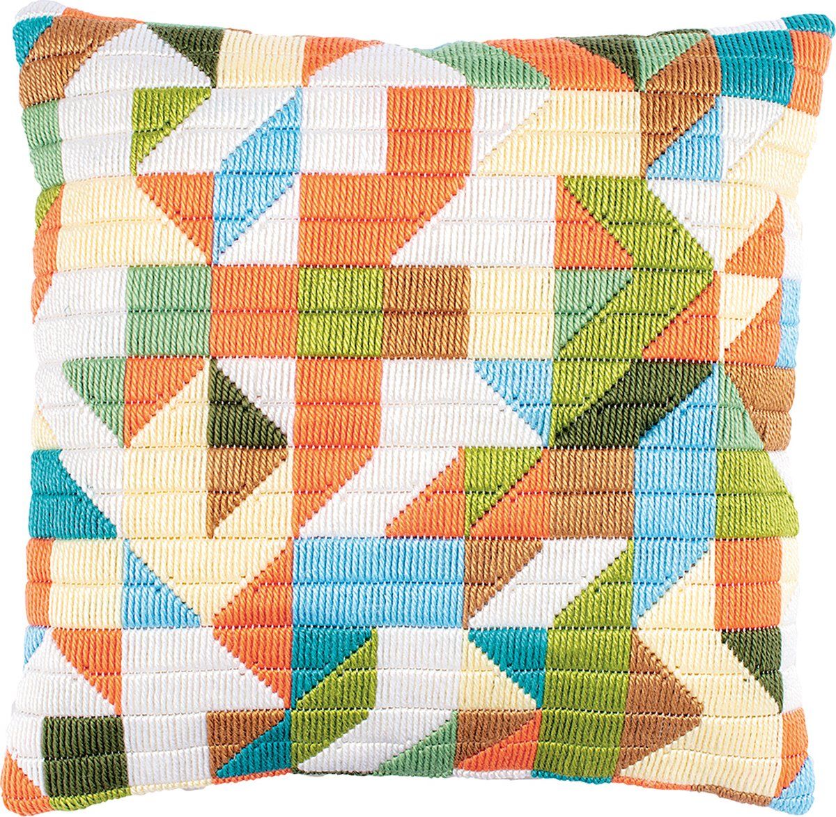 Vervaco Kussenset met werpsteek, etnische design - wit