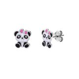 Lucardi Kinder Zilveren kinderoorknoppen panda