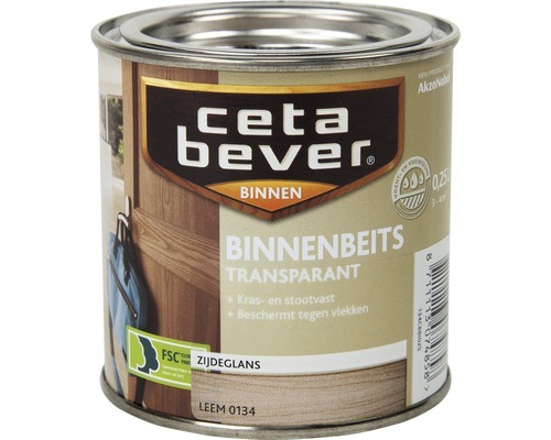 Cetabever Binnenbeits transparant zijdeglans leem 250 ml