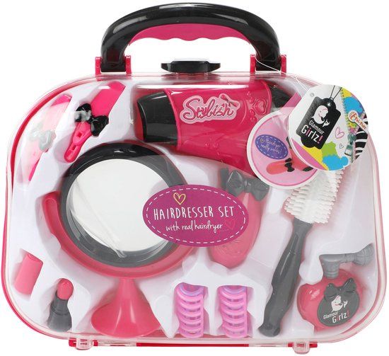 Toi-Toys Glamour Shine Kapperset met werkende Fohn - Roze - 6+ jaar