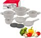 Klausberg KB-7967 Set de casseroles | 12 pièces | Revêtement antiadhésif | Convient pour induction | Beige