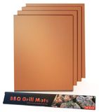 Tapis de grill en cuivre - Réutilisable, antiadhésif, lot de 4