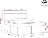vidaXL - LED Boxspringbed met Matras - Zwart - 140 x 200 cm - Fluweel