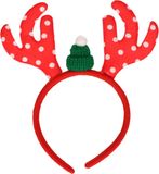 Diadème/bandeau de Noël sans marque - bois de renne - paillettes rouges - 19 x 22 cm
