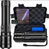 Lampe de poche rechargeable sans marque 50 000 lumens, longue portée, lampe de poche LED USB C super brillante longue durée, 5 modes, lampes de poche puissantes zoomables, pour urgences, randonnée et camping