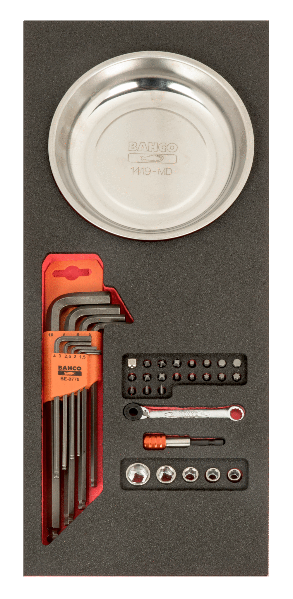 Bahco Foaminlay Fit&Go 1/3 met inbussleutels | bits en magnetische schaal - 36-delig - retailverpakking - FF1E5013EH