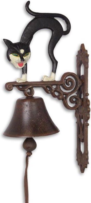 MadDeco gietijzeren deurbel met poes - 8719831573813