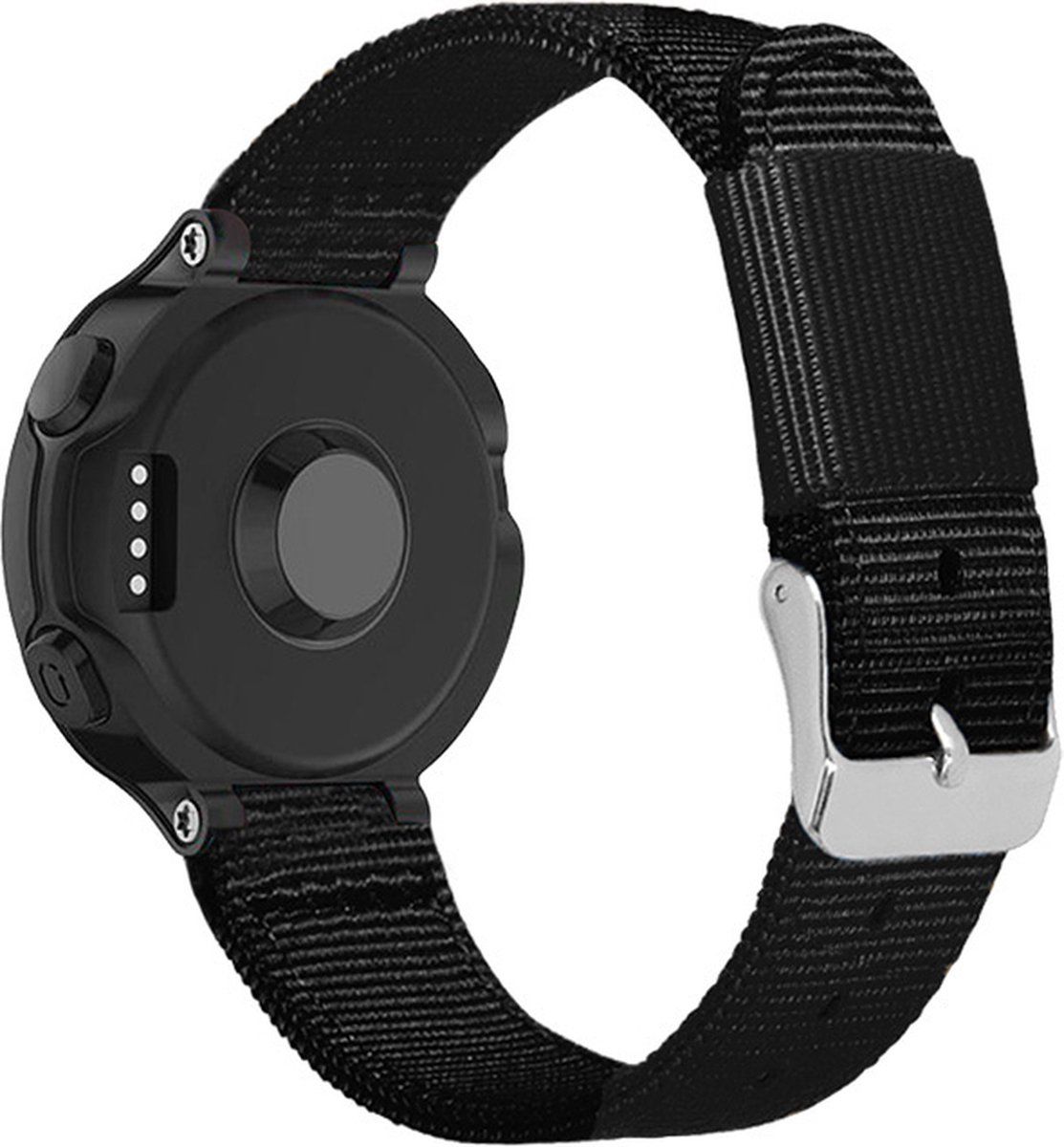 Strap-it Nylon gesp bandje voor Garmin Forerunner 735xt / 235 / 230 / 220 / 630 / 620 - Zwart