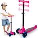 SereneLife Kinderstep – 3-Wiel Step – Opvouwbare Step met Verstelbare Hoogte – LED Verlichting – Verstelbaar Stuur – Antislip Voetplaat – Step voor Jongens en Meisjes