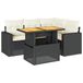 VidaXL 5-delige Loungeset met kussens, poly rattan, zwart