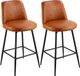 VEVOR Barkruk 2 stuks (98 cm hoog) Keukenstoel met rugleuning en metalen frame, Bistrostoel (draagvermogen 136,1 kg) Keuken Eetkamer Keukeneiland Bar, Barkruk Keukenkruk Bruin