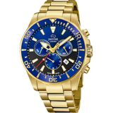 Jaguar J864/5 Heren Polshorloge Chronograaf Blauw/Goudkleurig Staal