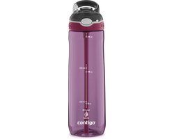 Contigo Ashland Autospout Waterfles met rietje | Grote BPA-vrije Drinkfles van 720ml | Sportfles | Lekvrije Drinkfles | Ideaal voor School, de Sportschool, Fiets, Hardlopen, Wandelen | Passionfruit