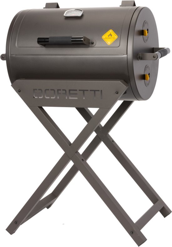 Boretti Fratello houtskool barbecue / zwart, grijs / staal / rechthoekig