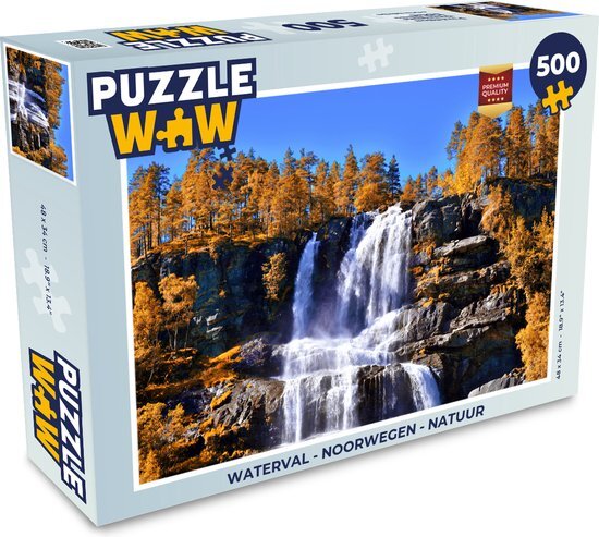 MuchoWow Puzzel Waterval - Noorwegen - Natuur - Legpuzzel - Puzzel 500 stukjes