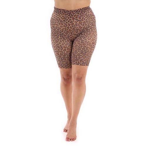 Pamela Mann Plus Size Cycling Shorts with Leopard Print