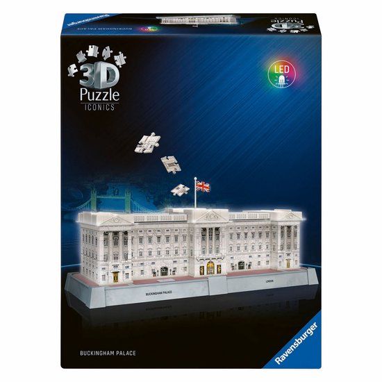 Ravensburger Iconics: Buckingham Palace met licht - 3D Puzzel - 216 Stukjes