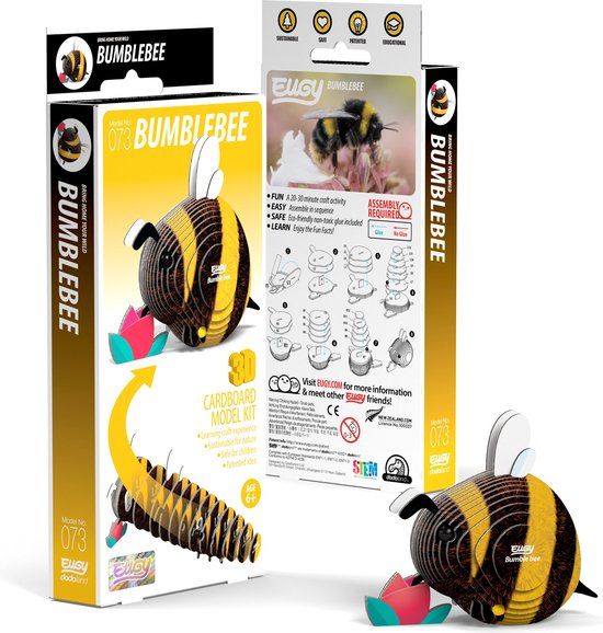 EUGY 3D - Hommel - 3D Puzzel - 23 Stukjes - Multicolor