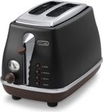 DELONGHI Toaster CTOV2103.BK, 900 W, 2 sleuven, mat zwart / chocoladebruin