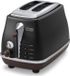 DELONGHI Toaster CTOV2103.BK, 900 W, 2 sleuven, mat zwart / chocoladebruin