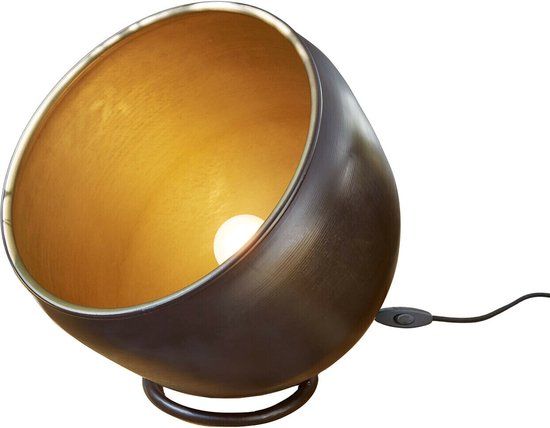 Loberon Vloerlamp Moorford antiekzwart/messing