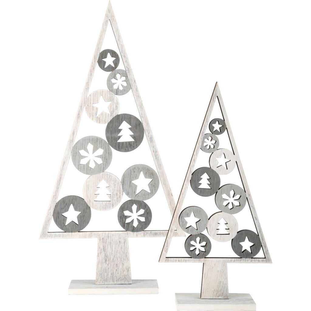 Small Foot Decoratieve houten kerstbomen set 2333 cm grijs