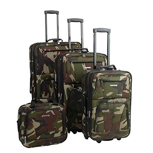 Rockland 4 stuks LUGGAGE SET, unisex volwassenen bagage set, F32-CAMO