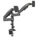 Ergosolid H180, Tafelmontage met gasveer voor dubbele 17-32 inch LCD LED-monitoren met VESA max. 100 x 100 mm, tot 2 x 9 kg, Zwart