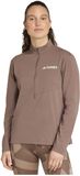 Adidas Terrex Multi Climacool Half Rits Lange Mouw T-shirt Bruin XL Vrouw