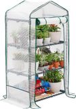 Famanu Bol Mini Tuinkas voor Binnen en Buiten - Kweekkas met Stalen Frame en PVC-Dekzeil - Eenvoudig te Monteren en Stevig (3 lagen)