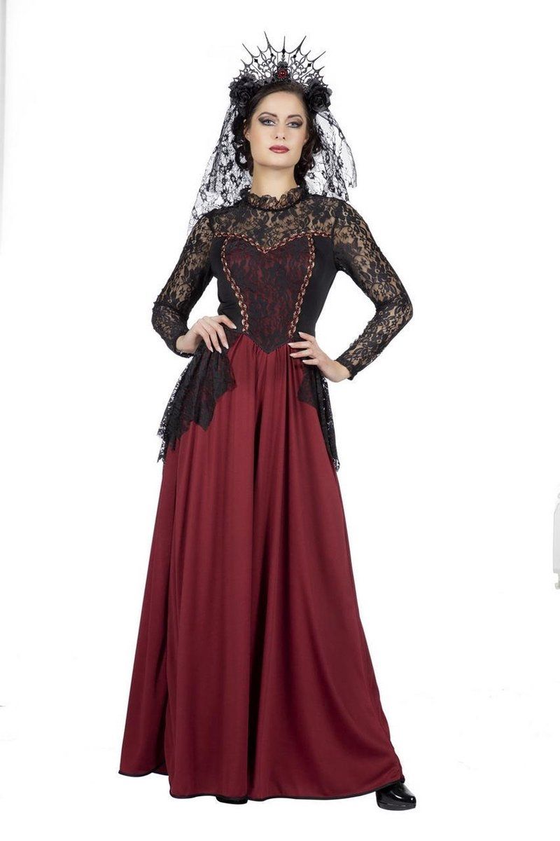 Wilbers Gotisch Kostuum | Ongenaakbare Gotische Kasteelvrouwe Kostuum | Maat 48 | Halloween | Verkleedkleding
