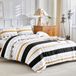 TRANKIELO® - Housse de couette 240x220cm – Ensemble 3 pièces en microfibre avec motif bohème, Jaune et Blanc