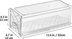 Unyqoos Organisateur de réfrigérateur - 2 tiroirs, boîte de rangement empilable (Medium, 32x12x11 cm), transparent