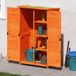 Merkloos Tuinschuur Metaal - Opbergkast Tuin - Gereedschap Opbergen - Regenbestendig Dak - 83 x 57 x 140 cm - Bruin