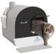 Merkloos Kattenbak Kattentoilet met draaideur - Schep en filter inbegrepen - 43 x 44 x 47 cm - Grijs